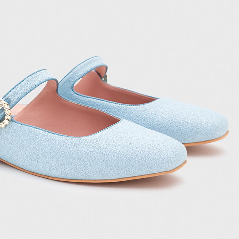 KENZA MULE FLAT CELESTE 2