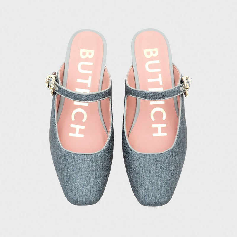 KENZA MULE FLAT GRIS 3