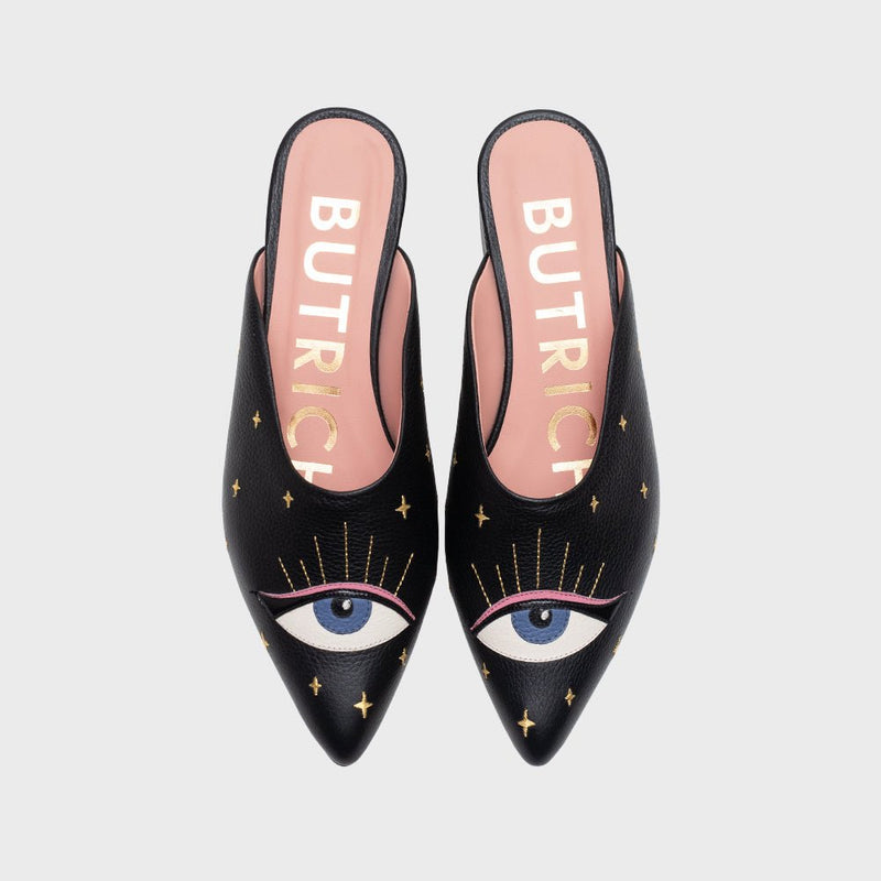 LUCKY EYE MULE FLAT NEGRO 1