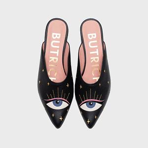 LUCKY EYE MULE FLAT NEGRO