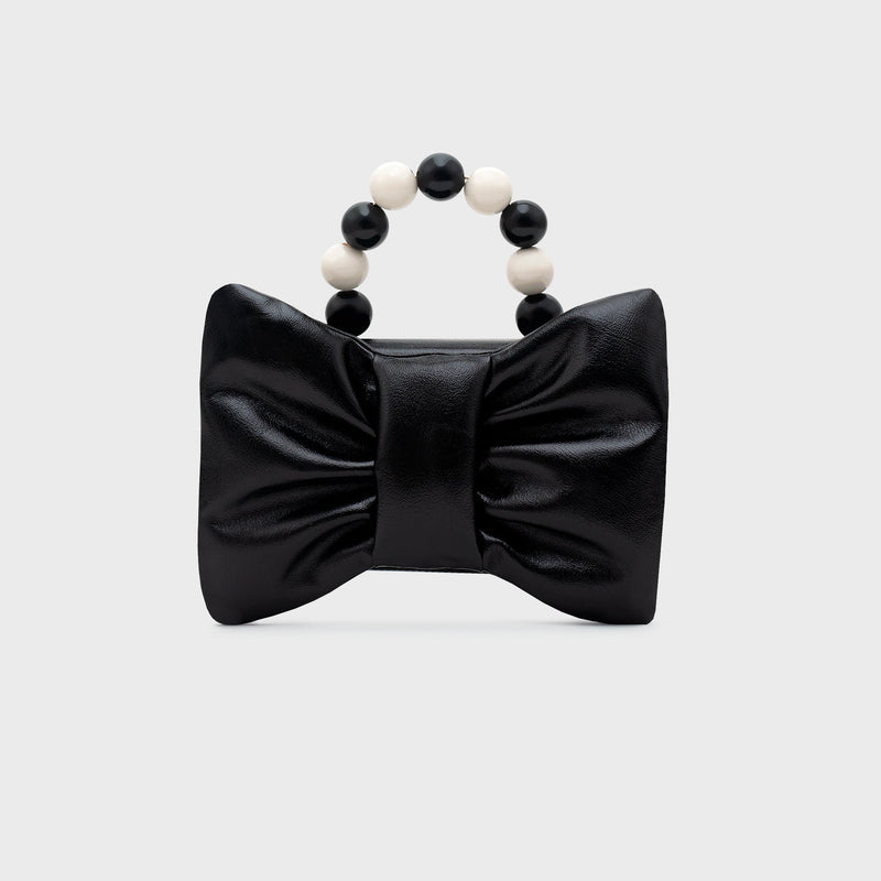 NAILA BEADED BOW BAG NEGRO 1