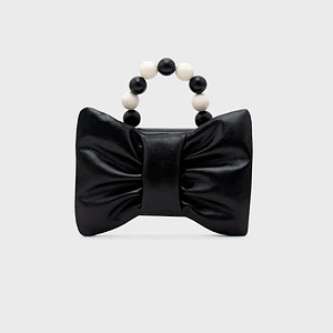 NAILA BEADED BOW BAG NEGRO