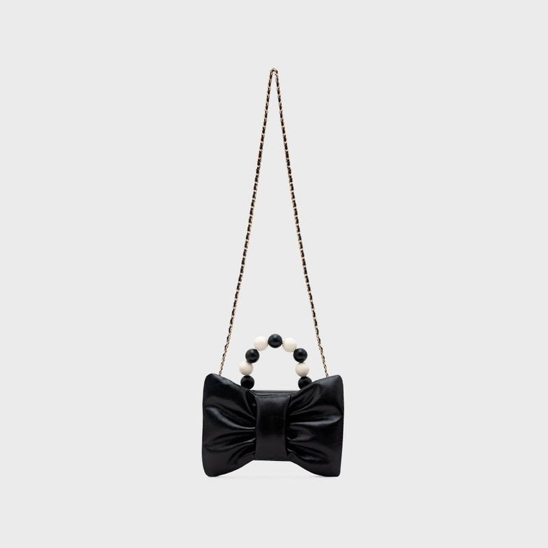 NAILA BEADED BOW BAG NEGRO 4