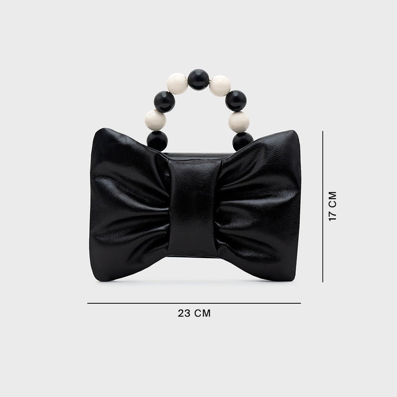 NAILA BEADED BOW BAG NEGRO 5