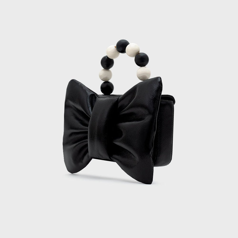 NAILA BEADED BOW BAG NEGRO 7