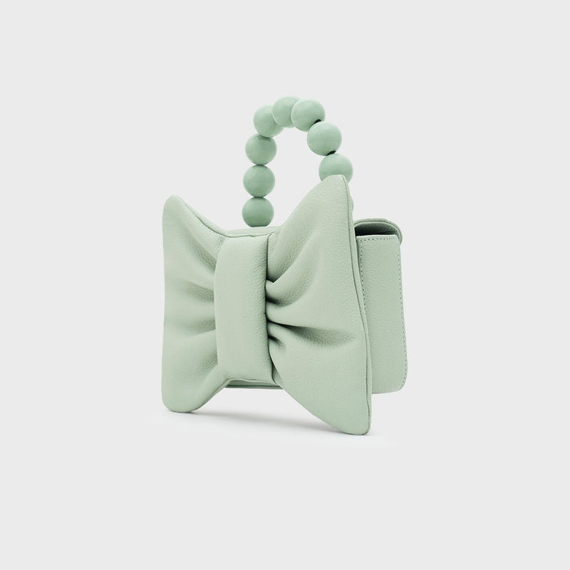 NAILA BEADED BOW BAG VERDE 7