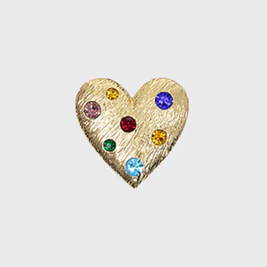 CORREA CORAZON CRISTALES DORADO