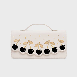 LUCKY CHERRIES RECTANGLE BAG HUESO