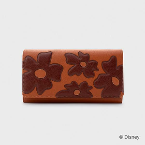 BILLETERA LARGA WILDWOOD HEART FLOWERS MARRÓN