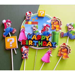 TA011 Set de Cake & Cupcake Toppers de personajes en relieve  ELIGE EL MOTIVO DE TU EVENTO Y PERSONALIZALO