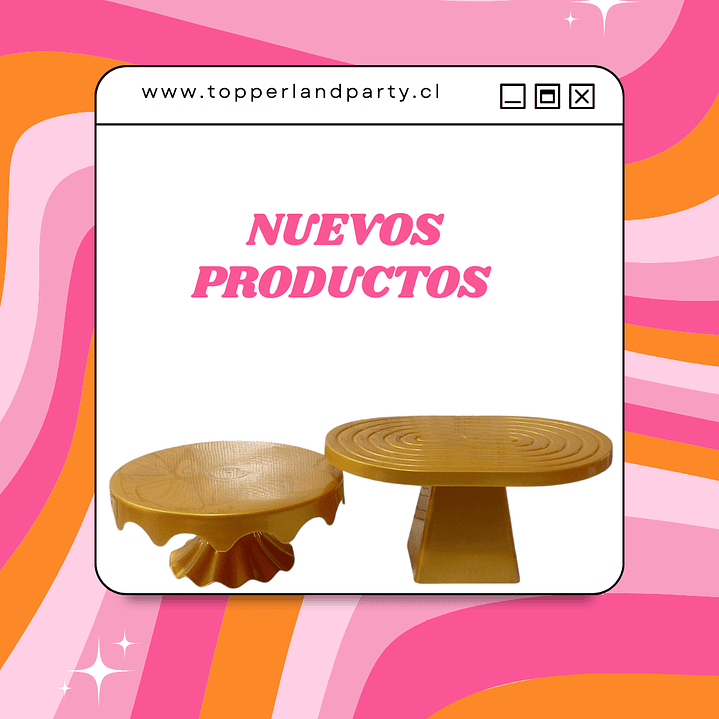 Set de alzadores y base para tortas  1