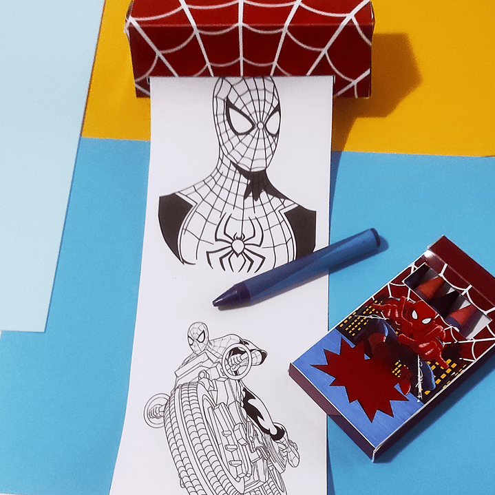 Caja didáctica con dibujos para colorear + caja con 5 creyones   1