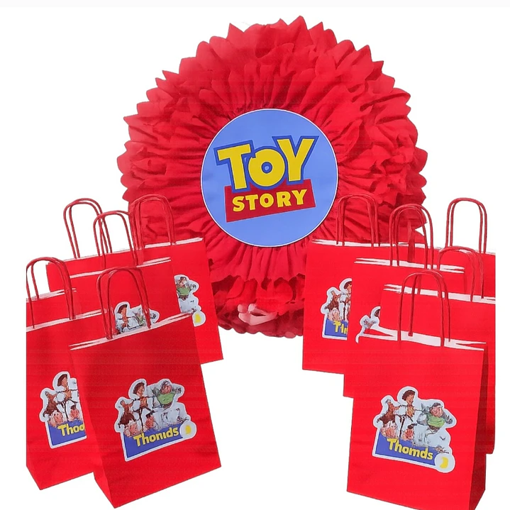 Set de 12 bolsas para cotillón + piñata personalizadas  1