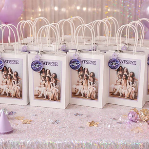 Set Bolsas para cotillón personalizadas con imágenes de artistas o series de televisión 