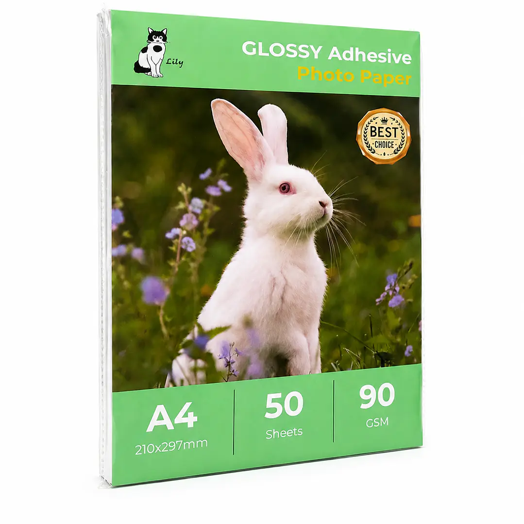 Papel fotográfico adhesivo Glossy de 90 gr A4 50 hojas  1