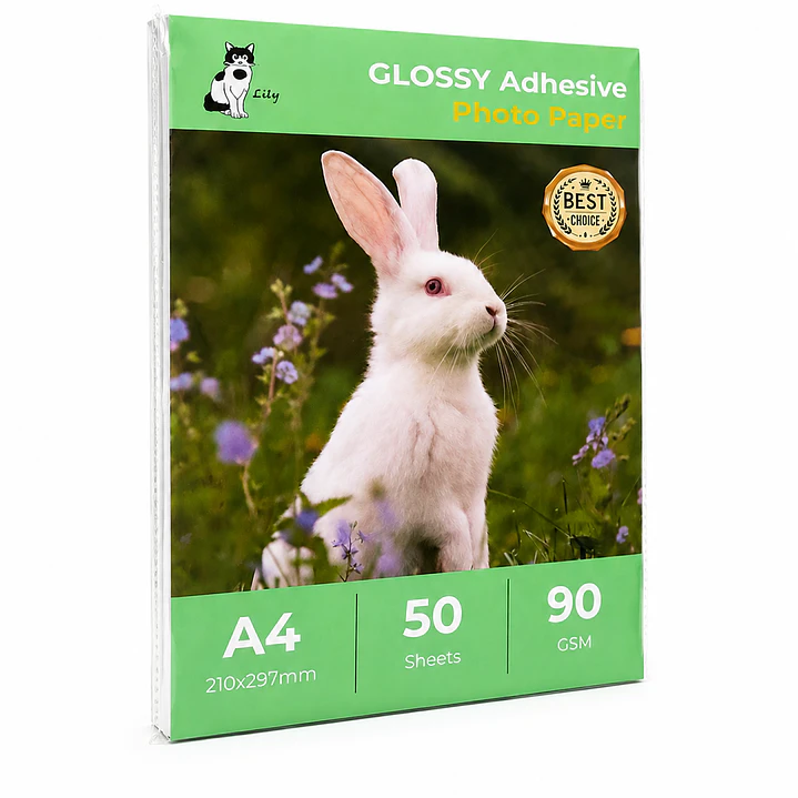 Papel fotográfico adhesivo Glossy de 90 gr A4 50 hojas  1