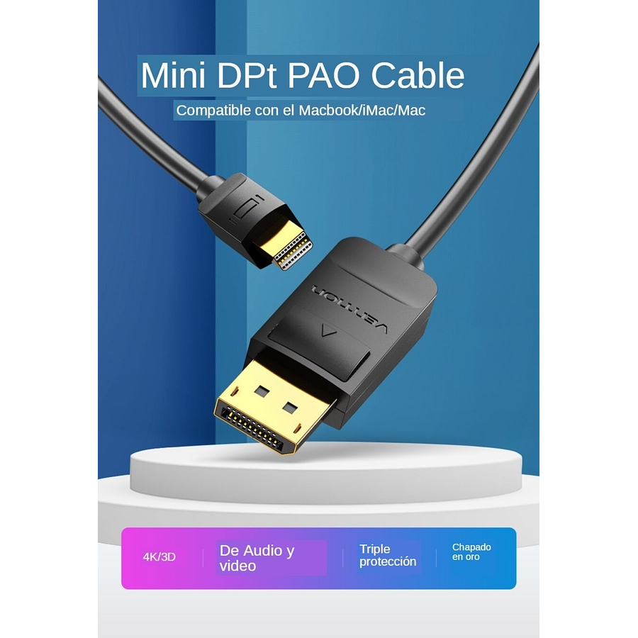 Cable Mini Displayport A Displayport 4k Thunderbolt Vention 