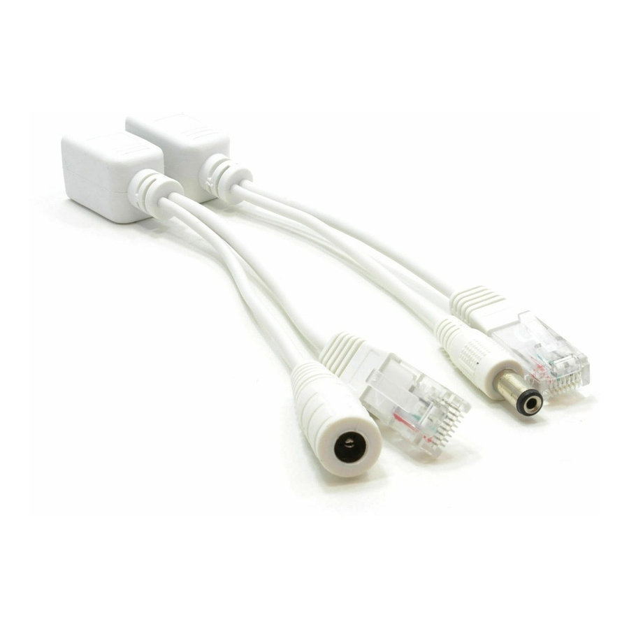 Par Cable Poe Inyector Rj45 Ethernet 12v Para Camaras Ip