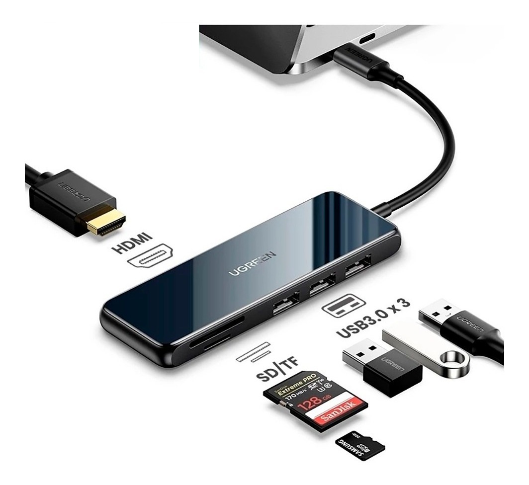 Adaptador Usb-c 3.1 A Hdmi 4k 60hz Hub Micro Sd Ugreen
