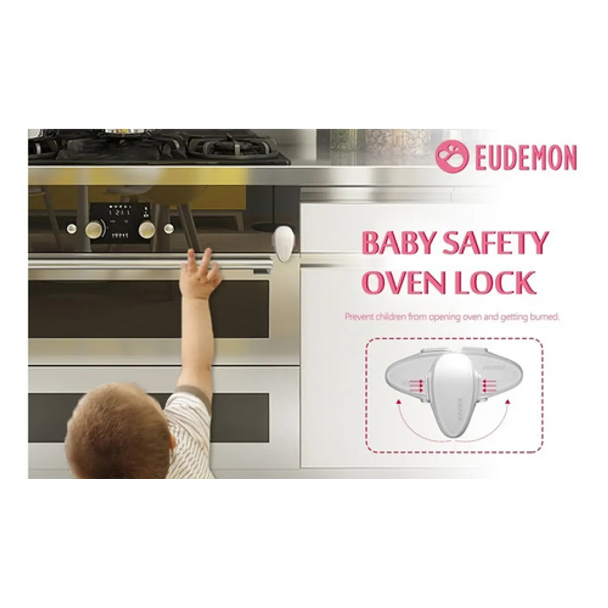 Fiudx Cerradura Para Puerta De Horno, Material Resistente Al Calor Diseno Giratorio De 180 Facil Instalacion A Prueba De Ninos Proteccion Para La Cocina Versatil Para Horno Y Armario 1 Paquete