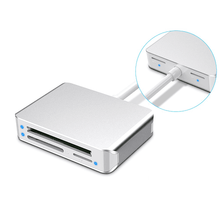 Adaptador USB C Lector Memoria SD Micro SD Compact Flash CF 