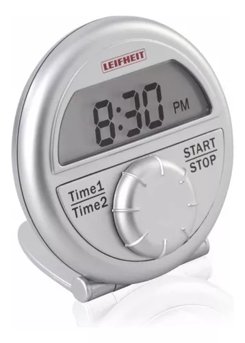 Reloj Timer De Cocina Digital Leifheit Plateado Temporizador