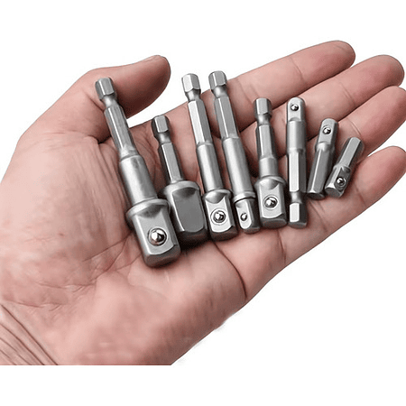 Juego 8 Extension De Brocas Vastago Hexagonal De 1/4 3/8 1/2