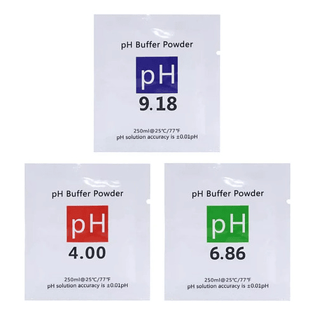 Pack 3 Solución Polvos Calibrador Para Medidor Ph 250ml