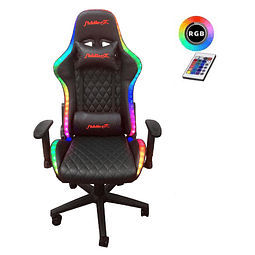 FIDDLER! Silla Gamer Ergonómica Negra con Luces LED RGB