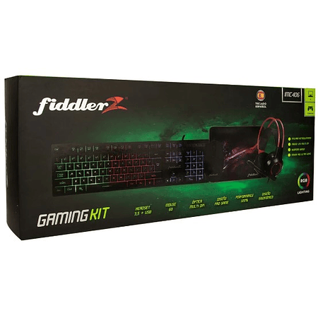 FIDDLER! COMBO GAMER - TECLADO RETROILUMINADO + MOUSE + MOUSE PAD Y AUDÍFONOS IMC406