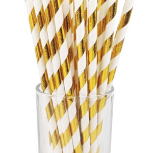 Bombilla Polipapel Dorada Lineas Gruesas