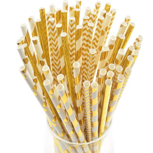 Bombilla Polipapel Dorada Mix