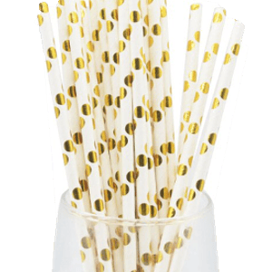 Bombilla Polipapel Puntos Dorados