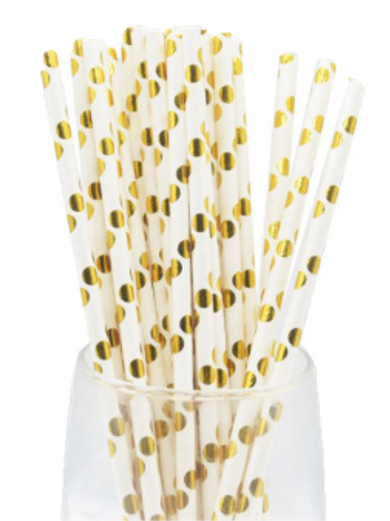 Bombilla Polipapel Puntos Dorados 1
