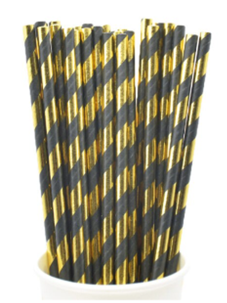 Bombilla Polipapel Dorado y Negro 1