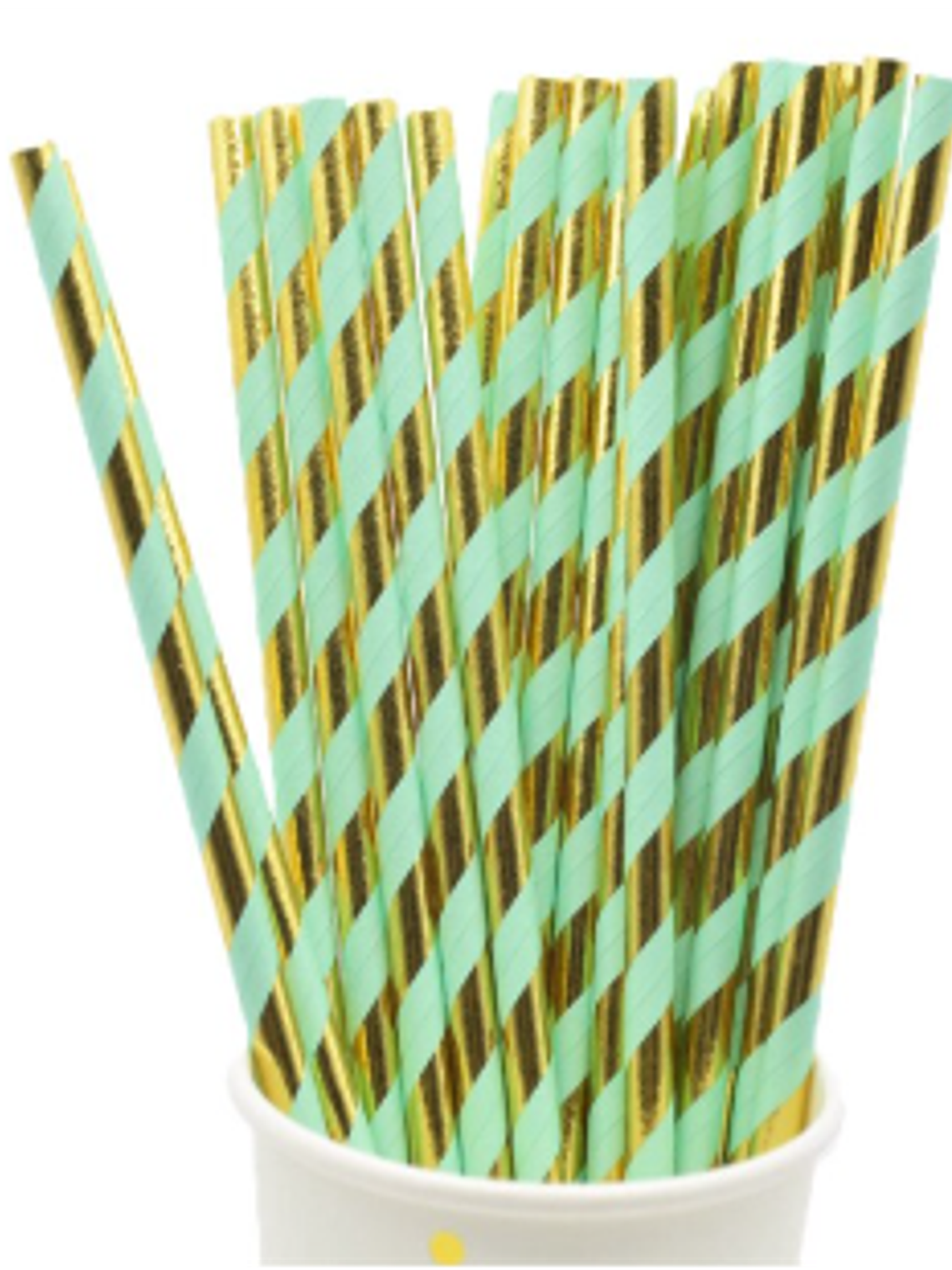 Bombilla Polipapel Dorado y Verde 1