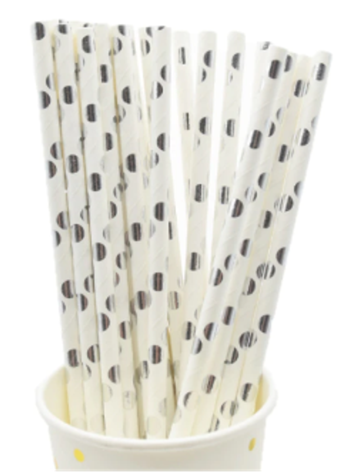 Bombilla Polipapel Puntos Plateados 1