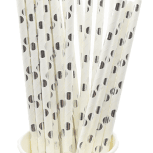 Bombilla Polipapel Puntos Plateados