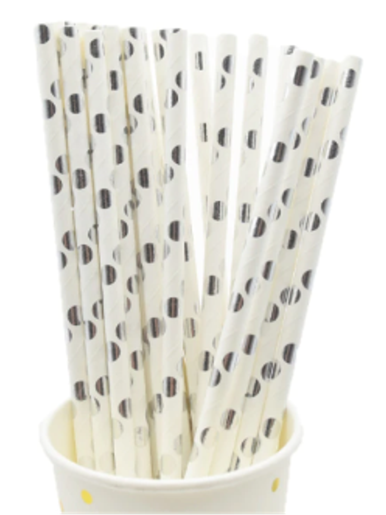 Bombilla Polipapel Puntos Plateados 1