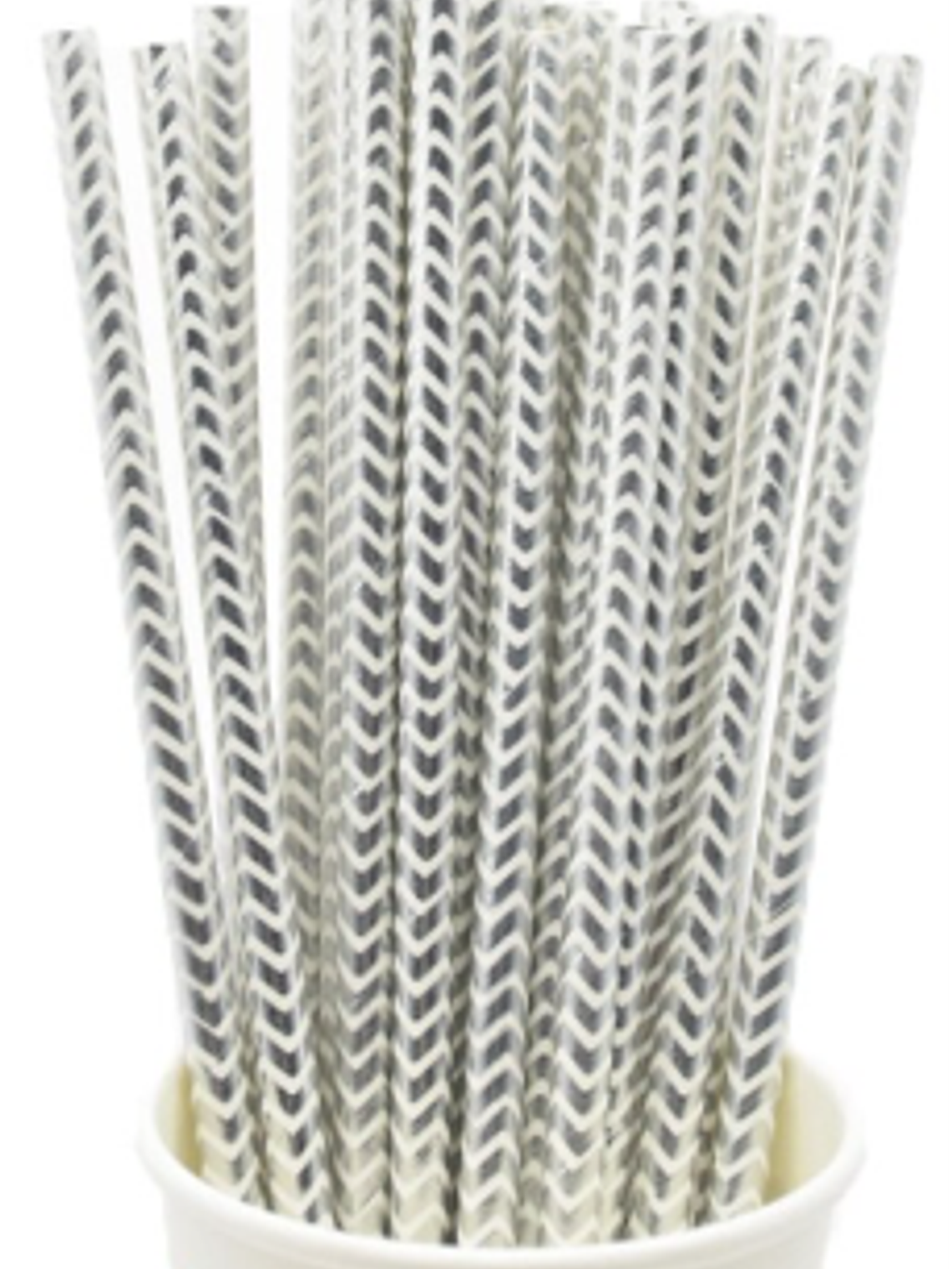 Bombilla Polipapel Plateado Lineas Delgadas 1