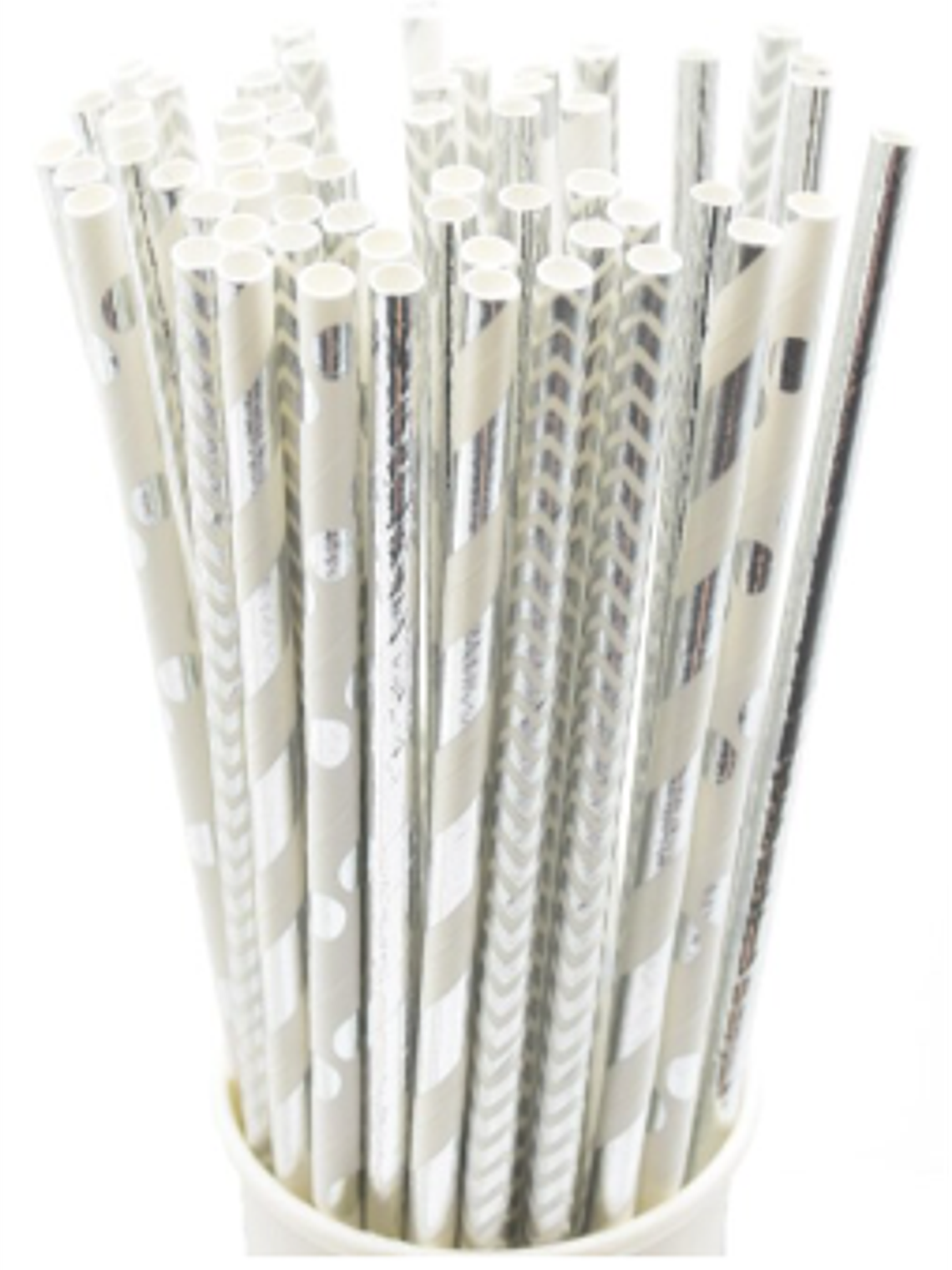 Bombilla Polipapel Plateado Mix 1