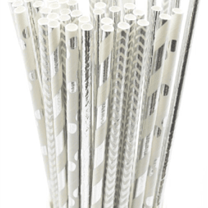 Bombilla Polipapel Plateado Mix