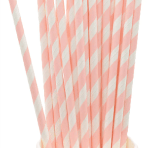 Bombilla Polipapel Rosado y Blanco