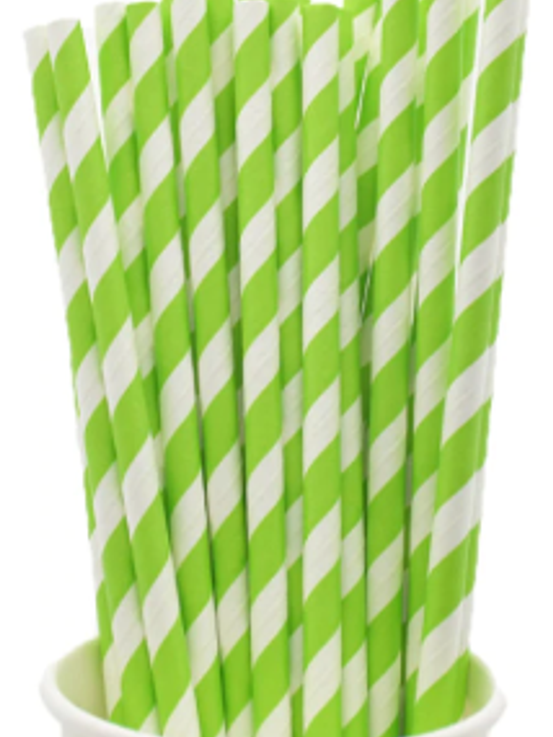 Bombilla Polipapel Verde y Blanco 1