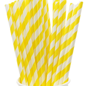 Bombilla Polipapel Amarillo y Blanco