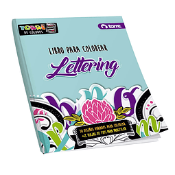 LIBRO COLOREAR TORRE LETTERING