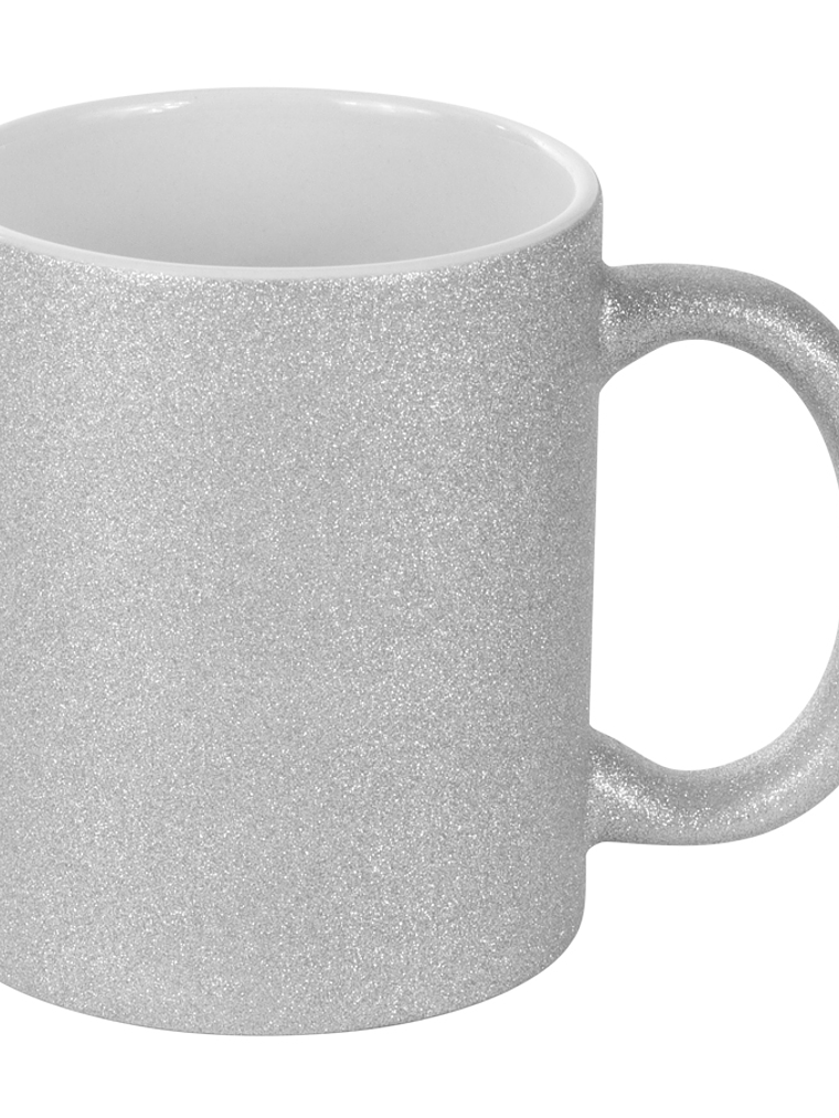 Tazón Sublimación Glitter Plateado 350cc  1