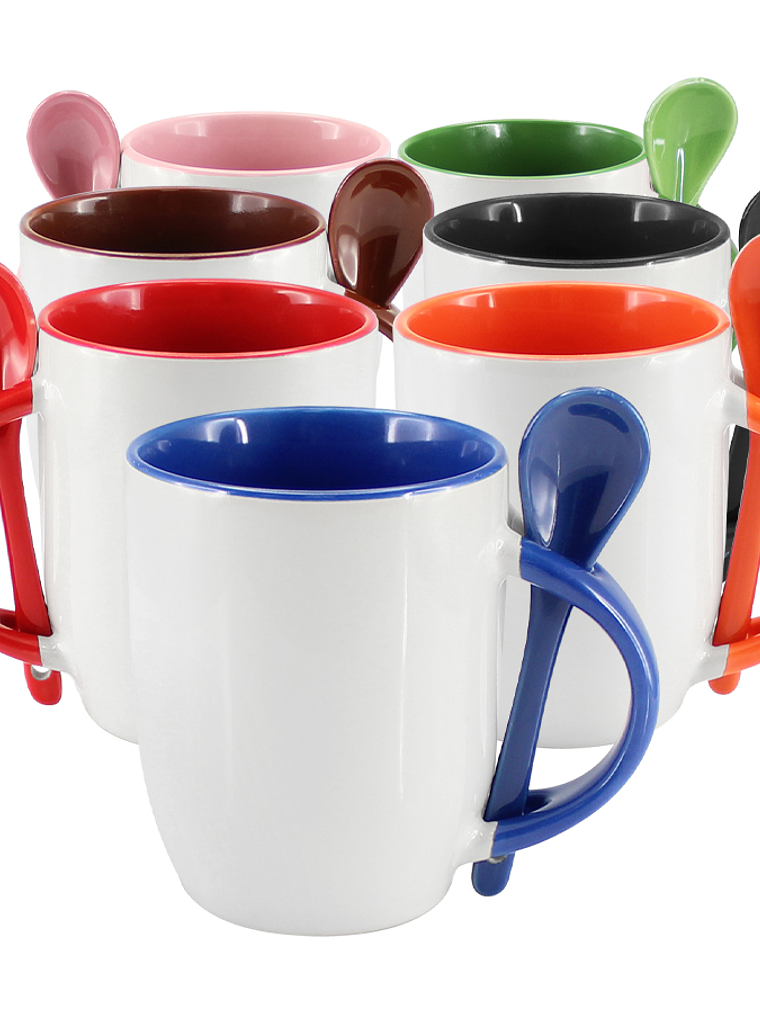 Tazón Cerámico Sublimación con cuchara 330cc 1