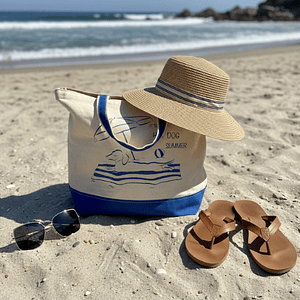 TOTE AZUL EXTRA GRANDE 50x42x19 cm - Salchicha Verano