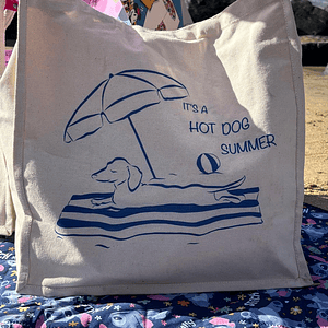 TOTE DE ALGODÓN ADULTO 40x40x20 cm - Salchicha Verano